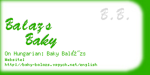 balazs baky business card